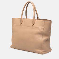 Pre Owned Prada Brown Vitello Phenix Open Convertible Tote