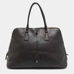 مملوكة مسبقًا Prada Choco Brown Leather Dome Satchel