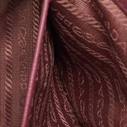 Pre Owned Prada Galleria Small Pink Saffiano Lux Leather Double Zip Tote