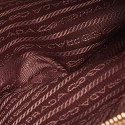 Pre Owned Prada Galleria Small Pink Saffiano Lux Leather Double Zip Tote