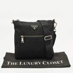 Pre Owned حقيبة ماسنجر برادا نايلون سوداء مسطحة