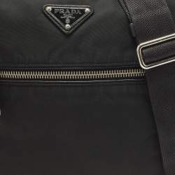 Pre Owned حقيبة ماسنجر برادا نايلون سوداء مسطحة