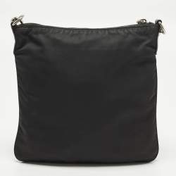 Pre Owned حقيبة ماسنجر برادا نايلون سوداء مسطحة