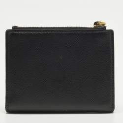 Pre Owned محفظة ثنائية الطي برادا جلد سافيانو سوداء