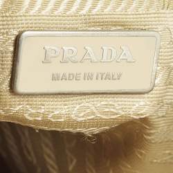 Pre Owned حقيبة كتف برادا نايلون بسحاب بيج/بني