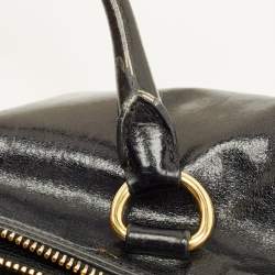 مملوكة مسبقًا Prada Double Zip Black Vitello Shine Leather Satchel