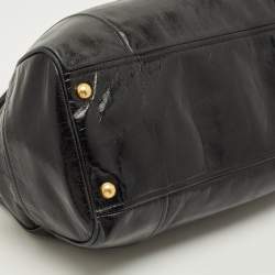 مملوكة مسبقًا Prada Double Zip Black Vitello Shine Leather Satchel