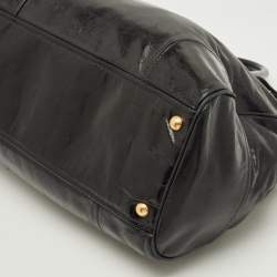 مملوكة مسبقًا Prada Double Zip Black Vitello Shine Leather Satchel