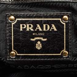 مملوكة مسبقًا Prada Double Zip Black Vitello Shine Leather Satchel
