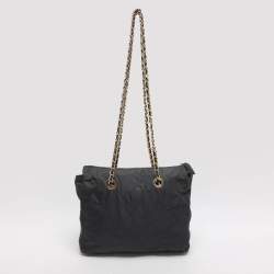 مملوكة مسبقًا Prada Dark Grey Quilted Nylon Shoulder Bag