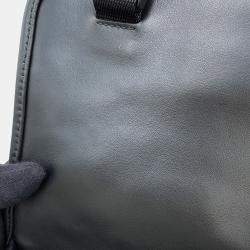 Pre Owned حقيبة كتف برادا تطريز رمز قماش جلد بيج/أسود