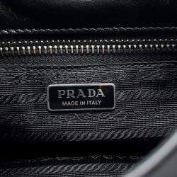 مملوكة مسبقًا Prada Moon Re-Nylon Black Leather Shoulder Bag