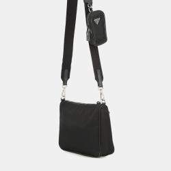Pre Owned Prada Re-Nylon Shoulder Bag Black Nylon Leather