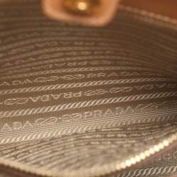 Pre Owned Prada Open Promenade Brown Saffiano Lux Leather Satchel