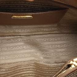 Pre Owned Prada Open Promenade Brown Saffiano Lux Leather Satchel