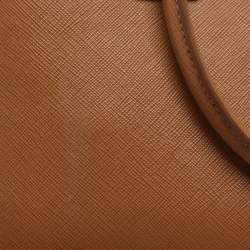Pre Owned Prada Open Promenade Brown Saffiano Lux Leather Satchel