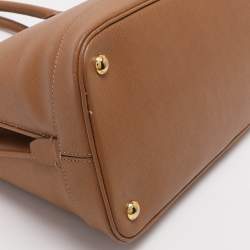 Pre Owned Prada Open Promenade Brown Saffiano Lux Leather Satchel