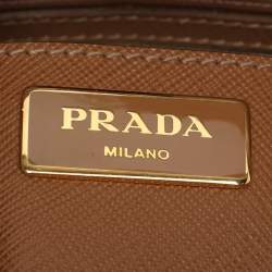 Pre Owned Prada Open Promenade Brown Saffiano Lux Leather Satchel