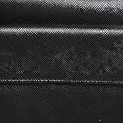 مملوكة مسبقًا Prada Black Saffiano Metal Leather Bifold Wallet