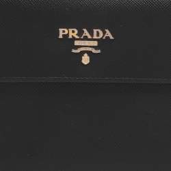 Pre Owned Prada Black Saffiano Lux Leather Bifold Wallet