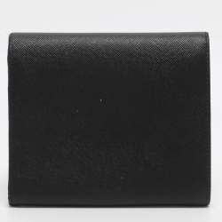 Pre Owned Prada Black Saffiano Lux Leather Bifold Wallet