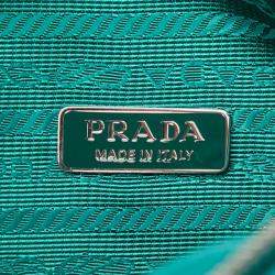 Pre Owned Prada Blue Nappa Padded Signaux Triangle Satchel