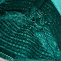 Pre Owned Prada Blue Nappa Padded Signaux Triangle Satchel