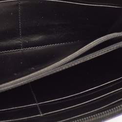 Pre Owned محفظة برادا نايلون وبراءة اختراع جلد أسود/أرجواني بسحاب دائري