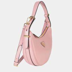 مملوكة مسبقًا Prada Pink Smooth Calfskin Arque Half Moon Hobo