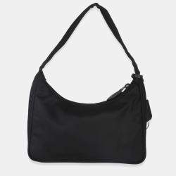 Pre Owned حقيبة برادا صغيرة سوداء شبه نايلون موديل 2000 إعادة الإصدار