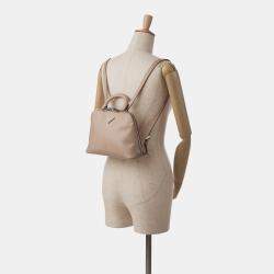 مملوكة مسبقًا Prada Brown Saffiano Lux Promenade Backpack