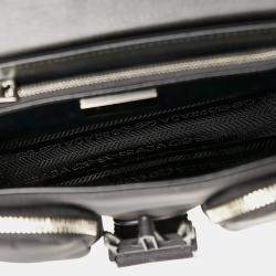 Pre Owned حقيبة كروس بودي برادا بجيب نايلون أسود وسباتزولاتو