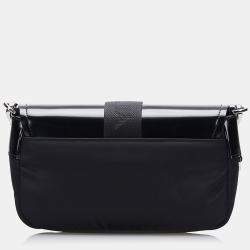 Pre Owned حقيبة كروس بودي برادا بجيب نايلون أسود وسباتزولاتو