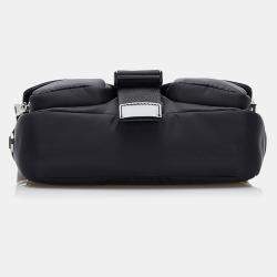 Pre Owned حقيبة كروس بودي برادا بجيب نايلون أسود وسباتزولاتو