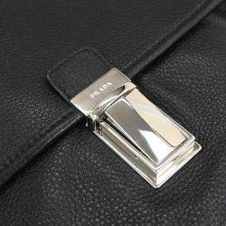 Pre Owned Prada Black Leather Shoulder Bag