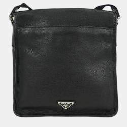 Pre Owned Prada Black Leather Shoulder Bag