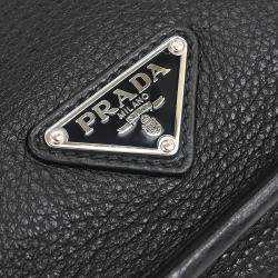 Pre Owned Prada Black Leather Shoulder Bag