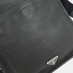 Pre Owned Prada Black Leather Shoulder Bag