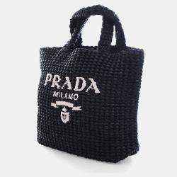 Pre Owned حقيبة يد برادا كروشيه رافيا صغيرة