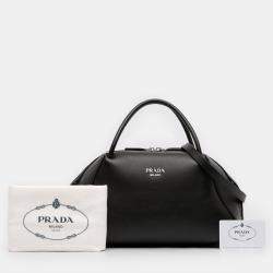 Pre Owned حقيبة ساتشل برادا سوبرنوفا جلد مصقول أسود متوسط