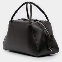 Pre Owned حقيبة ساتشل برادا سوبرنوفا جلد مصقول أسود متوسط