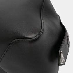 Pre Owned حقيبة ساتشل برادا سوبرنوفا جلد مصقول أسود متوسط