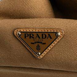 مملوكة مسبقًا حقيبة ساتشل برادا كانفاس بني بشرابات كانابا