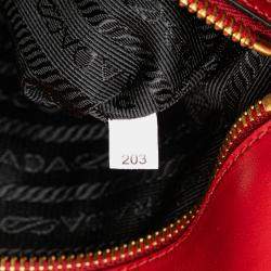 مملوكة مسبقًا حقيبة كروس بودي سلسلة سافيانو حمراء من برادا