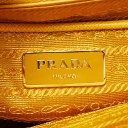 Pre Owned Prada Parabole Yellow Saffiano Leather Tote