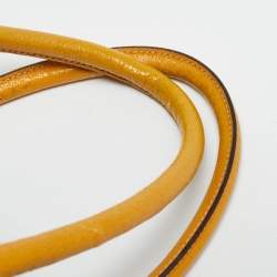 Pre Owned حقيبة بولر برادا قماش وجلد بني غامق/أصفر