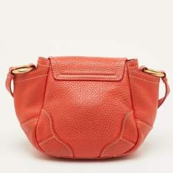 Pre Owned حقيبة كتف برادا جلد برتقالي فيتيلو داينو بقفل قابلة للطي