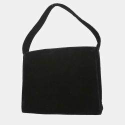 Pre Owned Prada Black Velvet Handbag
