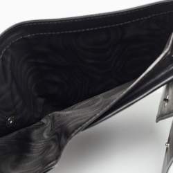 مملوكة مسبقًا محفظة برادا جلد سبازولاتو سوداء ثلاثية الطي