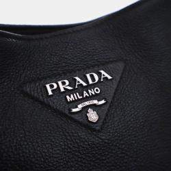 Pre Owned Prada Medium Vitello Daino Black Crossbody Bag